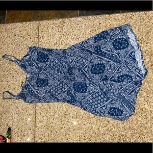 BLUE PATTERNED ROMPER